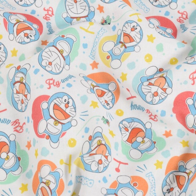 katoen poplin Doraemon fly away wit