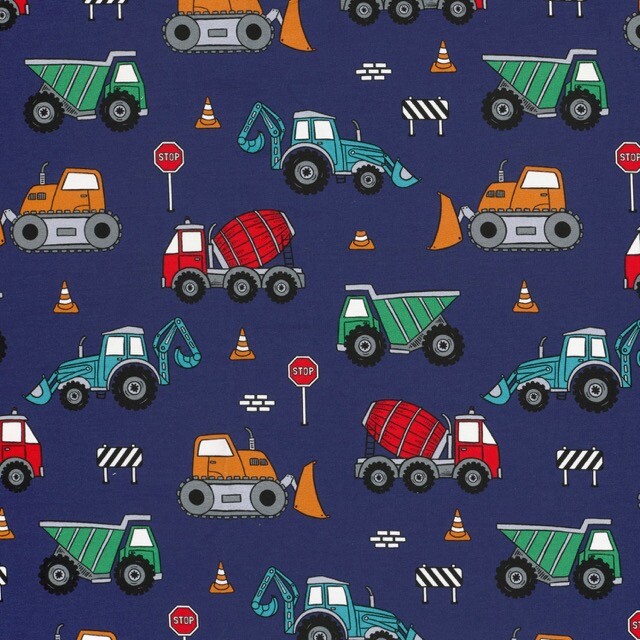 Sweat/french terry digitaaldruk voertuigen kobalt