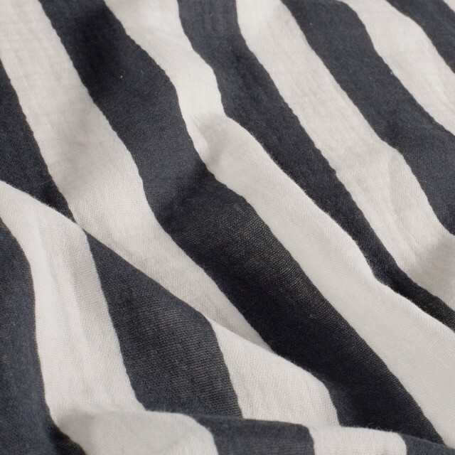 Katoenen mousseline strepen marine