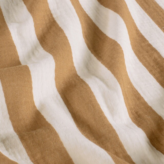 Katoenen mousseline strepen brick
