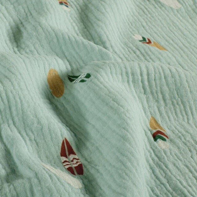 Katoenen mousseline zomer babyblauw