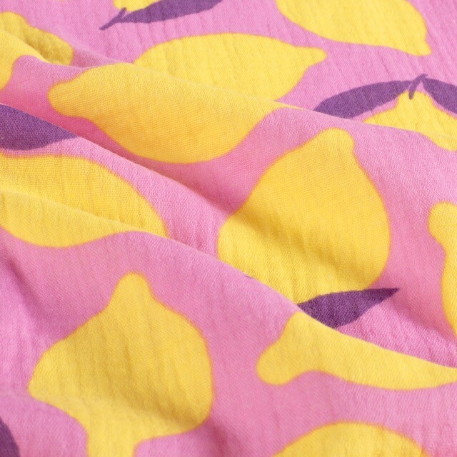 Katoenen mousseline cirtoenen roze