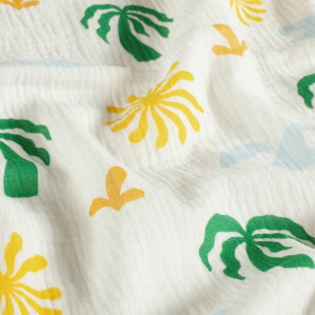 Katoenen mousseline strand offwhite