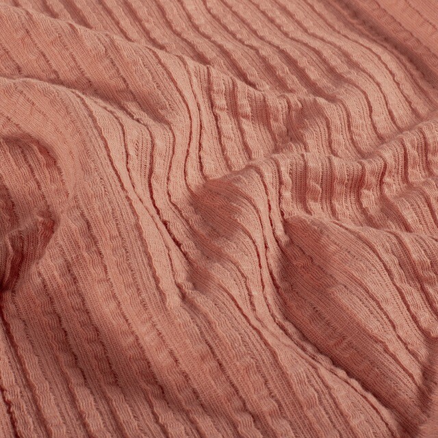 Rib jacquard uni koraal