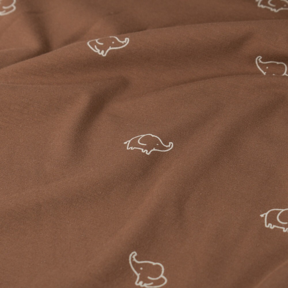 Katoen tricot olifanten roest