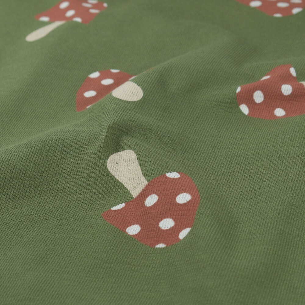 Terry crêpe paddenstoelen bosgroen