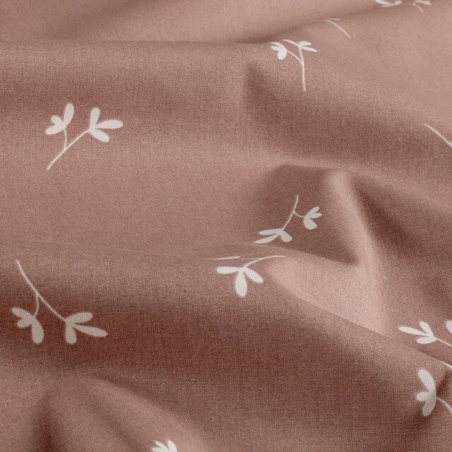 Katoen poplin takjes licht mauve