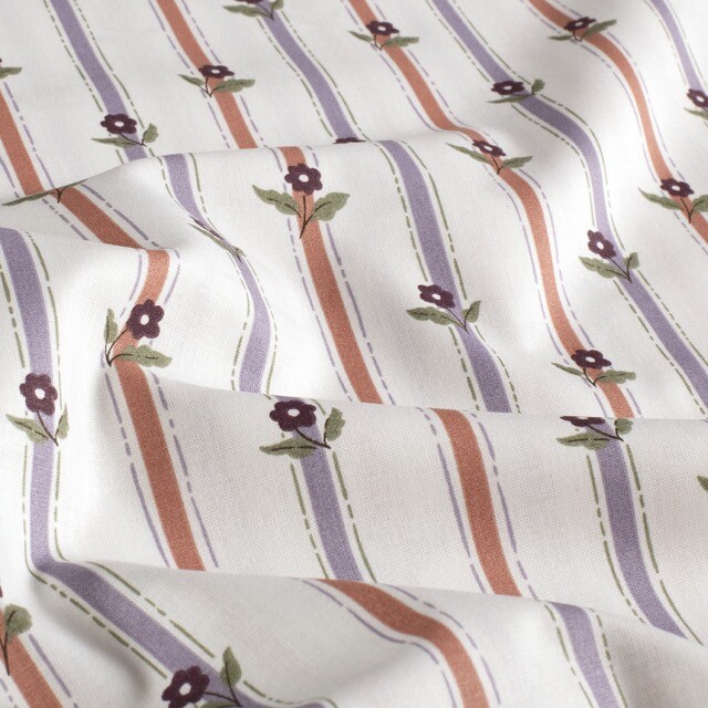 Katoen poplin strepen offwhite