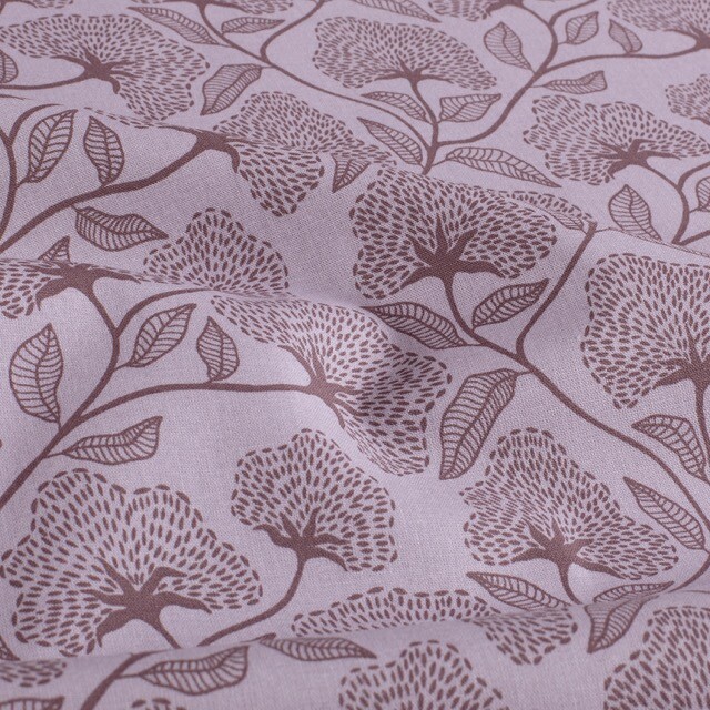 Katoen poplin bloemen lila