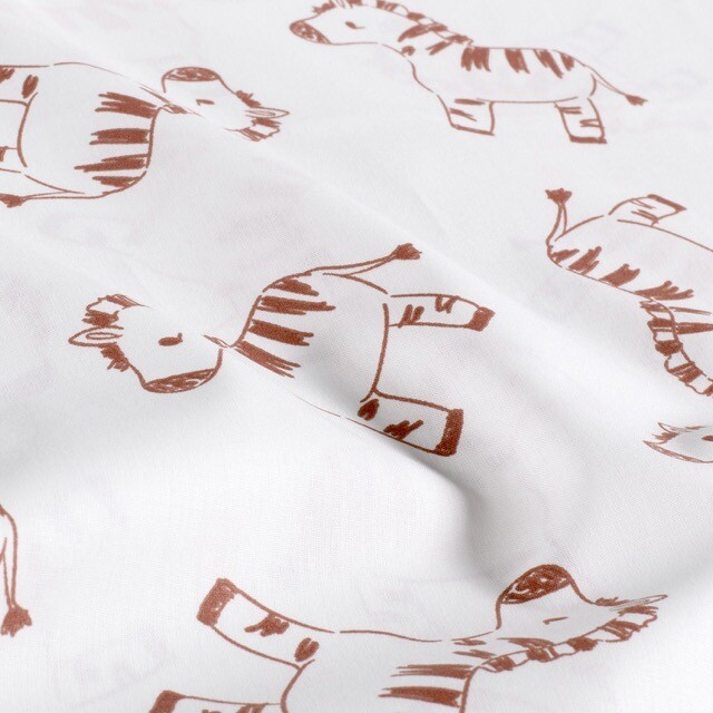 Katoen poplin zebra's offwhite