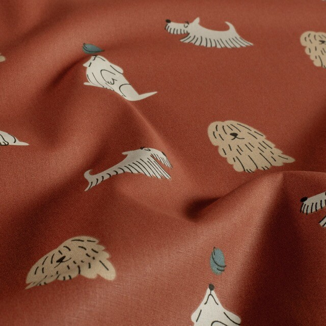 Katoen poplin honden rood