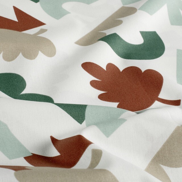 Katoen poplin abstract offwhite