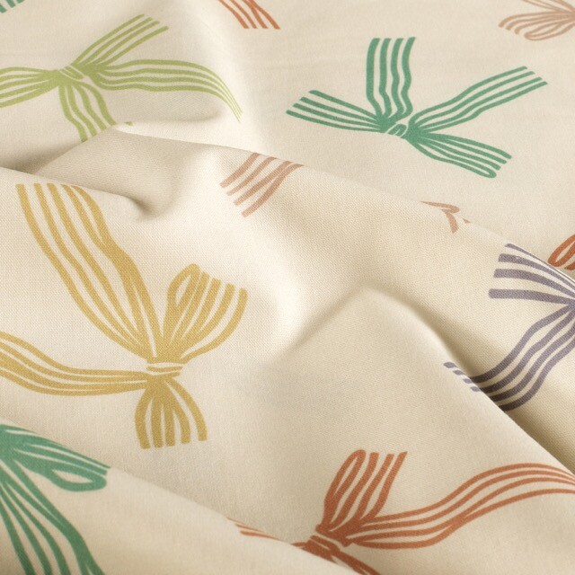 Katoen poplin strikken offwhite