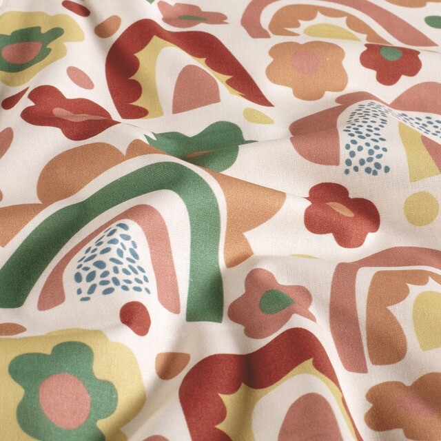 Katoen poplin regenbogen offwhite