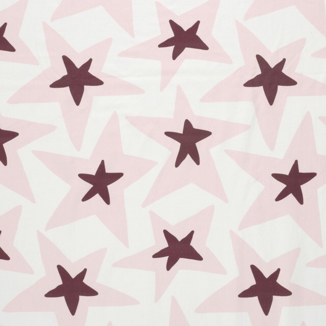 Katoen tricot sterren offwhite
