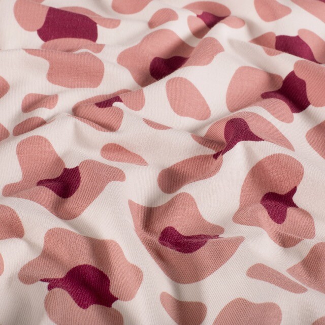 Katoen tricot luipaard roze