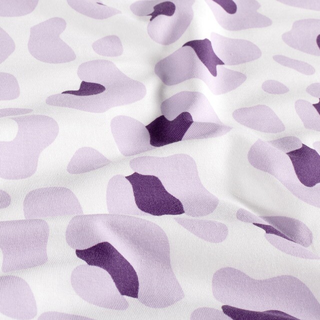 Katoen tricot luipaard offwhite