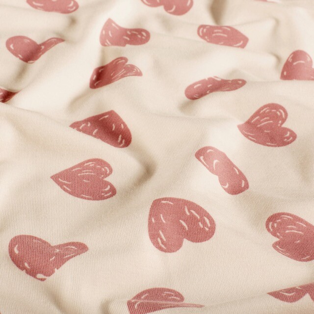 Katoen tricot harten nude