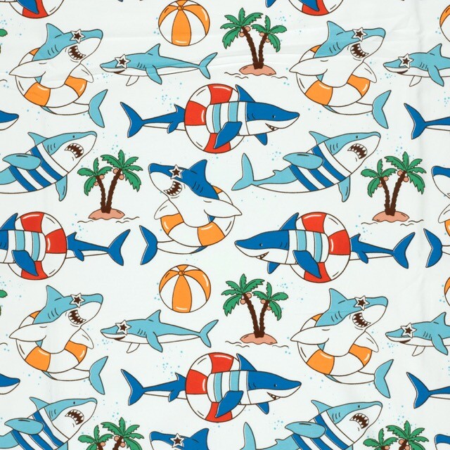 Katoen tricot haaien offwhite