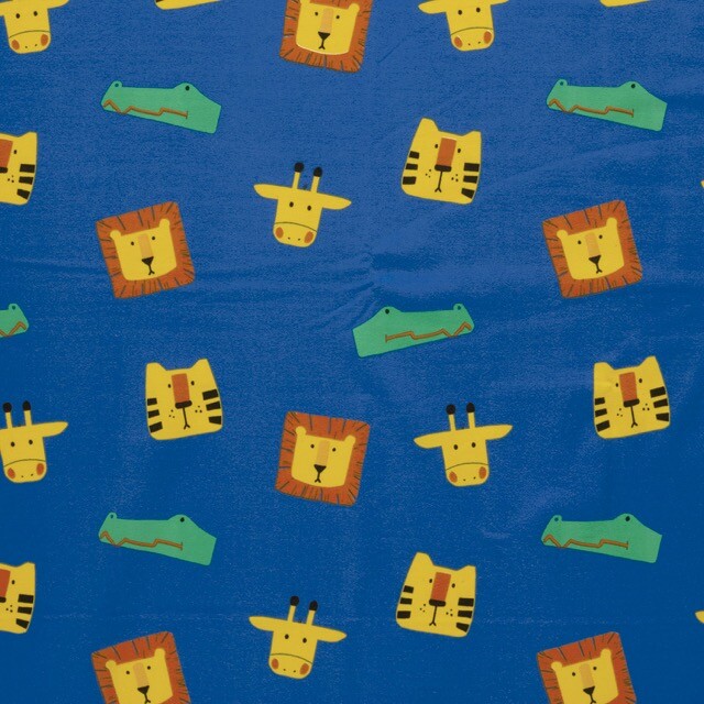 Katoen tricot dieren kobalt