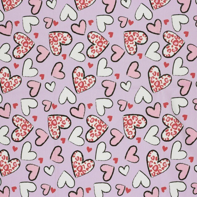 Katoen tricot harten lila