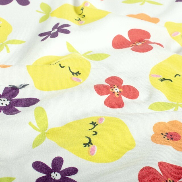 Katoen tricot citroenen offwhite