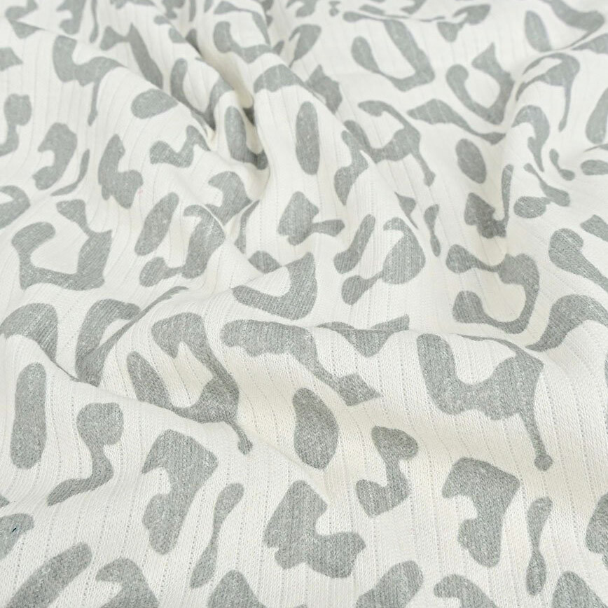 Rib jersey luipaard oudgroen