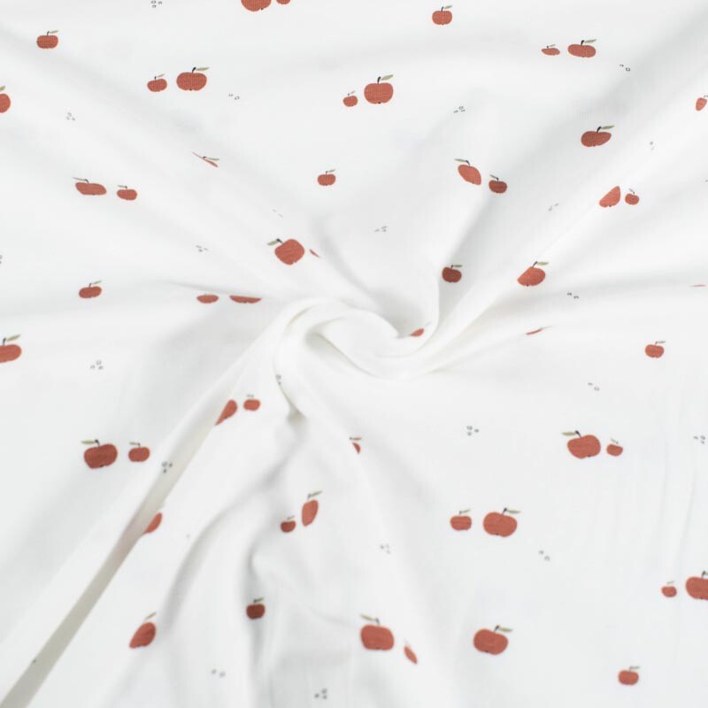 katoen tricot appels offwhite