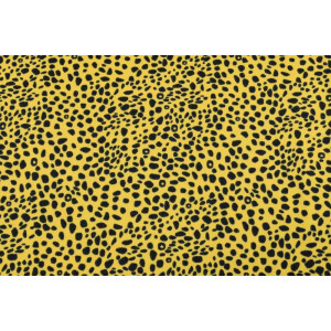 100x150 cm katoen tricot luipaard geel