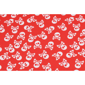 100x150 cm Katoen tricot Doodskoppen rood