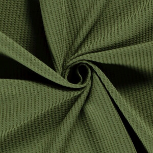 Wafeljersey Effen Kaki Groen