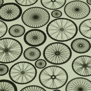 100x150 cm katoen tricot fietswielen mint