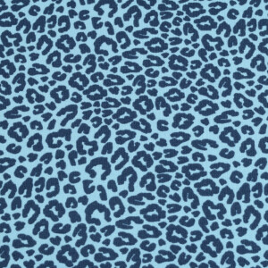 100x150 cm katoen tricot luipaard lichtblauw