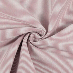 Boordstof gestreept 1mm licht mauve