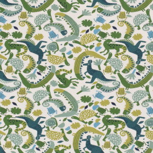 100x150cm Katoen tricot reptielen wit
