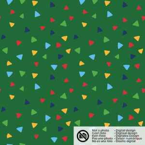 100x150cm Katoen tricot driehoekjes groen