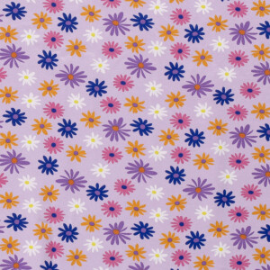 100x150cm Katoen tricot bloemen paars