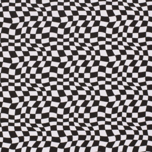 50x150cm Katoen tricot abstract zwart