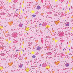 100x150cm Katoen tricot girls roze