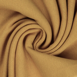 50x60 cm boordstof rib 2x2 mosterdgeel