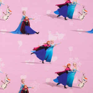 katoen tricot digitaaldruk Frozen roze