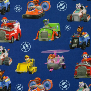 katoen tricot digitaaldruk Paw Patrol kobalt