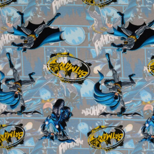 katoen tricot digitaaldruk Batman blauw