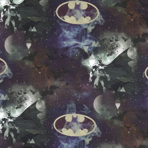 katoen tricot digitaaldruk Batman grijs