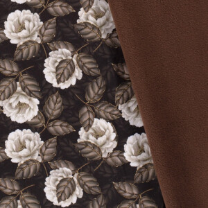 Softshell digitaaldruk bloemen bruin