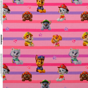 katoen tricot digitaaldruk Paw Patrol roze
