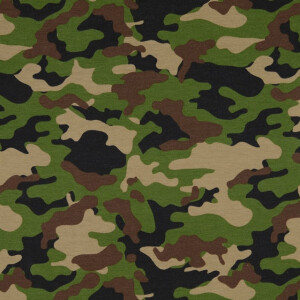 Katoen tricot camouflage multicolor