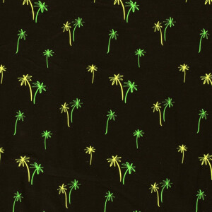 Sweat/french terry aangeruwd neon palmbomen zwart