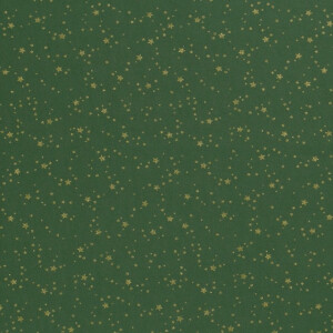 50x145 cm Katoen poplin christmas sterren groen/goud