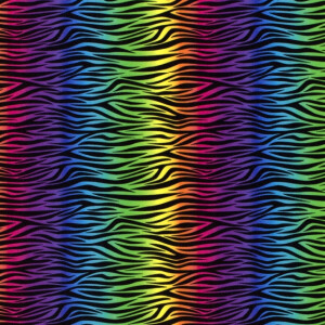 Polyester jersey digitaaldruk zebra multicolor/zwart